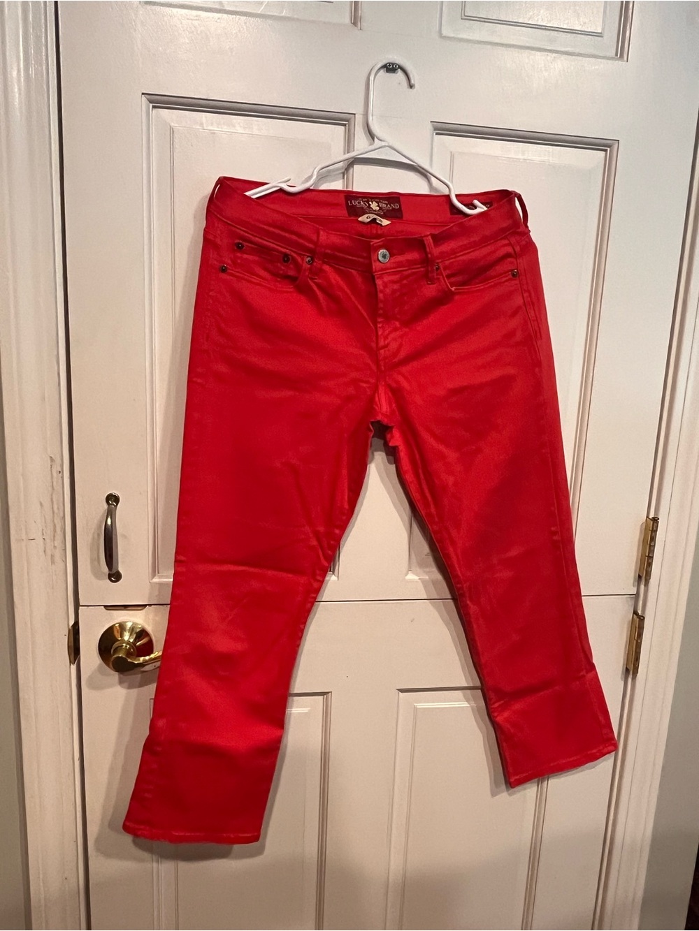 Lucky Brand Women's Bright Red Cropped Jeans